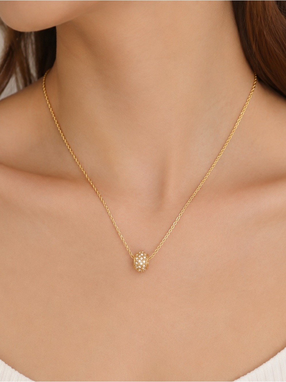 Charter Club Gold Tone Crystal Pendant/OS